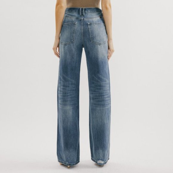 Vici High Rise Distressed Flare Jeans 90s Style - Picture 3 of 7